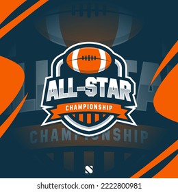 American Football All Stars Championship Modern Logo Concept