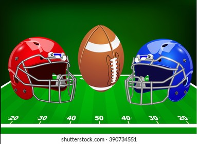 American football, ammunition for a game ball for American football in the vector, for foul play in football