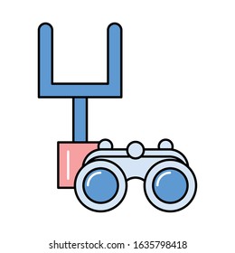 american football arch with binoculars vector illustration design