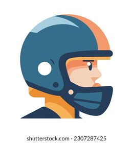 american football athlete head wearing helmet isolated