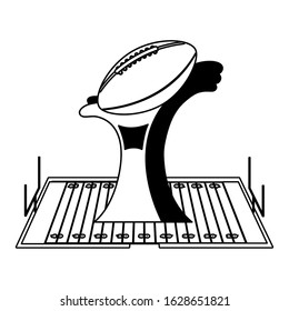 american football award on stadium grass vector illustration design