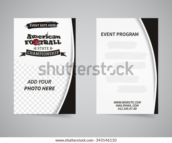 American Football Back Front Flyer Template Stock Vector Royalty Free