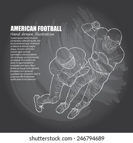 American Football background Design. Hand drawn. chalkboard. vector.