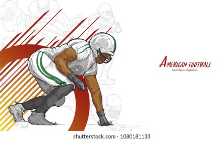 American football background design American football player in action.