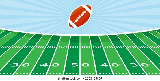 American football background with American Football Field View Illustration