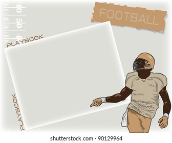 American Football Background For The Game Playbook. Vector Illustration.