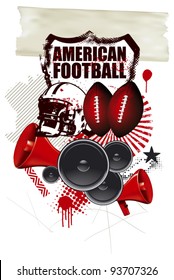 american football background with many objects
