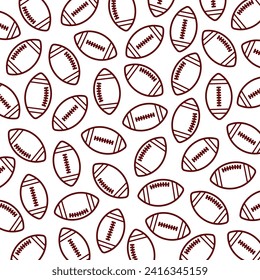 American football background, pattern set. Collection icons football. Vector