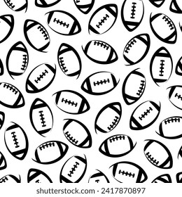 American football background, pattern set. Collection icons football. Vector