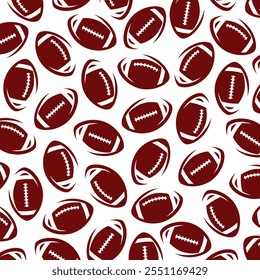 American football background, pattern set. Collection icons football. Vector