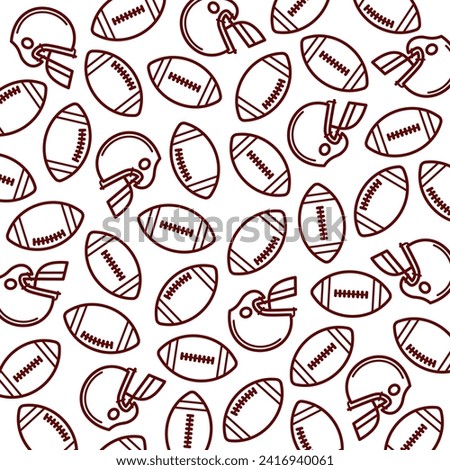 American football background, pattern set. Collection icons football. Vector