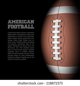 American Football Background With Room For Text. Vector Illustration.
