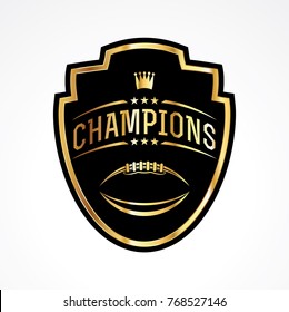 An American football badge emblem champions illustration. Vector EPS 10 available.