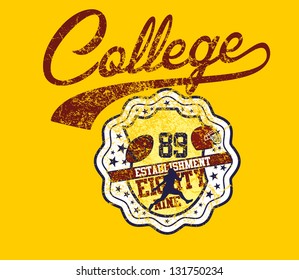 american football badge graphic tee printing vector art
