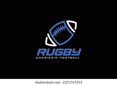 American Football badge logo vector - Rugby logo