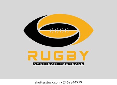 American Football badge logo vector - Rugby logo