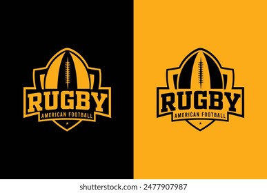 Vector con logo de insignia de fútbol americano - Logo de rugby	