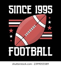 American football badge t shirt design. since 1995 football. vector template