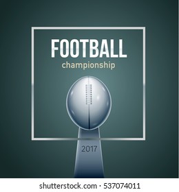 american football ball 3d realistic object place for text background vector eps 10 2017