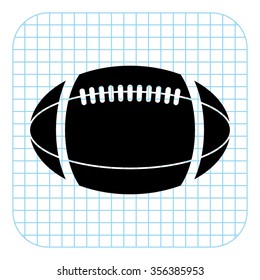 American football ball - black  vector icon