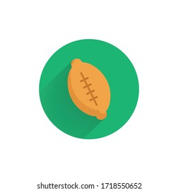 American football ball colorful flat icon with long shadow. football flat icon