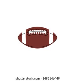 American football ball colorful vector icon. Rugby ball brown symbol.