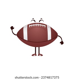 American football ball cute character vector illustration in flat cartoon style. Rugby sport mascot design element. Top choice editable graphic resources for many purposes.