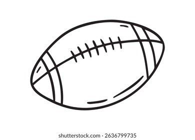 american football ball doodle hand drawn icon. Outline drawing american football ball line clipart symbol. Vector illustration