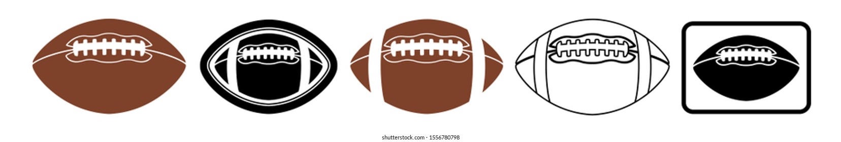 American Football Ball Emblem Logo Variations