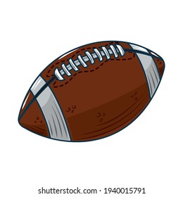 american football ball equipment isolated