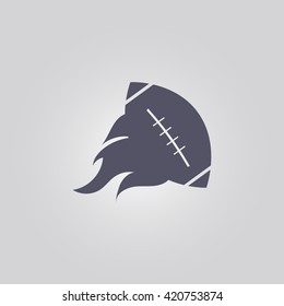 American Football Ball In Fire Icon