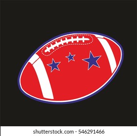 American Football ball and flag graphic design vector art