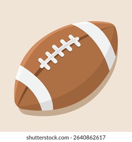 American football ball Flat Design. Rugby ball icon. Sport