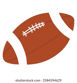 American football ball flat icon. Vector colorful illustration. Isolated on white background.