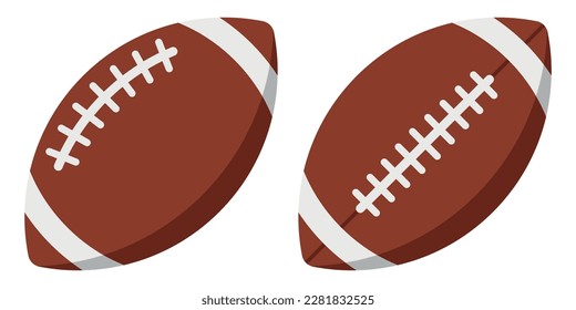 American football ball flat icons set. Vector illustration. Eps 10.