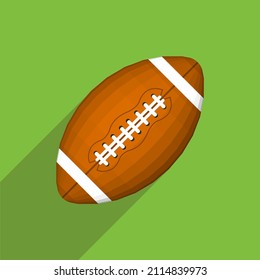 American Football. Flaches Illustrationsstil. Sportausrüstung.  Vektorgrafik einzeln auf grünem Hintergrund, für Symbol, Infografik, Website, Apps und andere Zwecke.