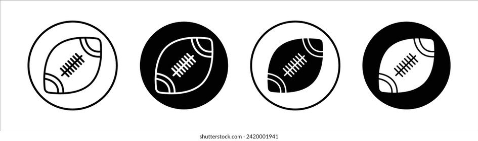 American Football ball flat line icon set. American Football ball Thin line illustration vector