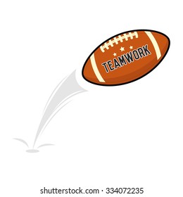 American football ball flying vector illustration