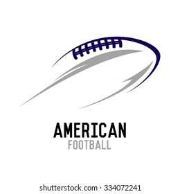 American football ball flying vector illustration