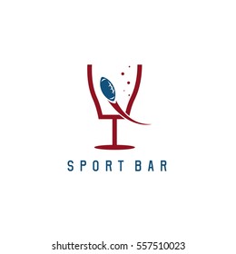 American Football Ball And Gate Sport Bar Vector Design Template