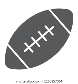 American football ball glyph icon, game and sport, ball sign, vector graphics, a solid pattern on a white background, eps 10.