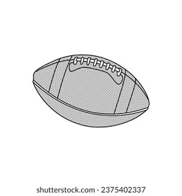 American football ball in grayscale flat icon style, vector illustration. Rugby sport equipment design element. Top choice editable graphic resources for many purposes.