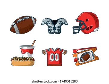 american football ball helmet jersey