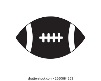 American football ball icon. Black American football ball icon on white background. Vector illustration