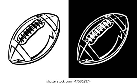 An American football ball icon emblem illustration. Vector EPS 10 available.