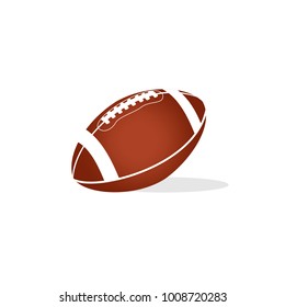 American football ball icon in flat style isolated vector illustration on white transparent background