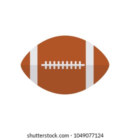 American football ball icon in flat style isolated vector illustration on white transparent background