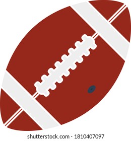 American Football Ball Icon. Flat Color Design. Vector Illustration.