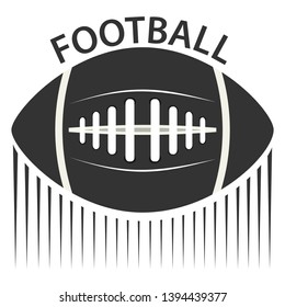 American football ball, ball icon for american football game. Banner american football in gray tones.