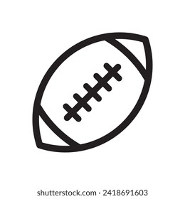 American football ball icon isolated. Rugby ball icon.